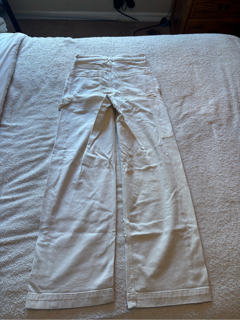 American Eagle Outfitters Off-White Stretch High-Rise Pants - Picture 2 of 5